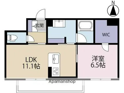 クオレール(1LDK/1階)の間取り写真