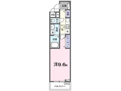 なでしこ(1K/1階)の間取り写真