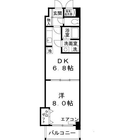 リバーポイント(1DK/5階)の間取り写真