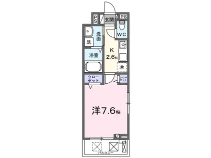 アルバーダ(1K/2階)の間取り写真