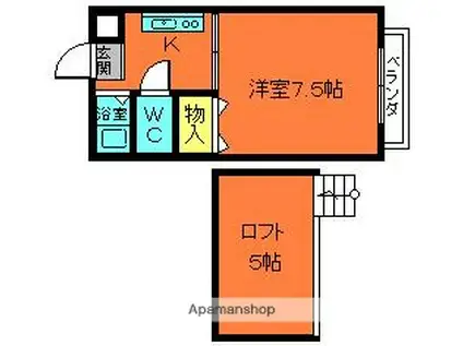 メゾンあすか(1K/1階)の間取り写真