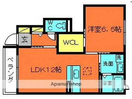 サンライズY C(1LDK/1階)の間取り写真