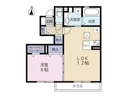 シャルマン ヴィラ(1LDK/1階)の間取り写真