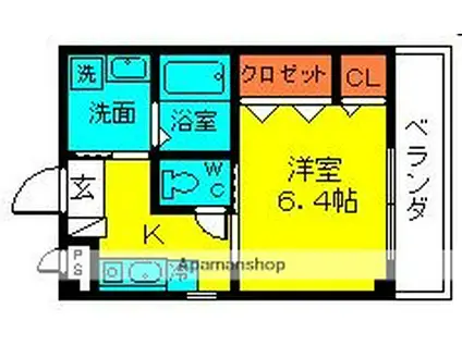 プレジール(1K/3階)の間取り写真