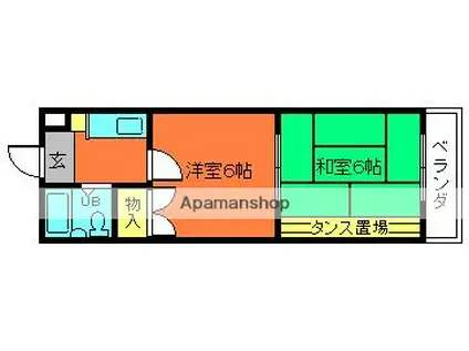 オリエントコート桜井(2K/2階)の間取り写真