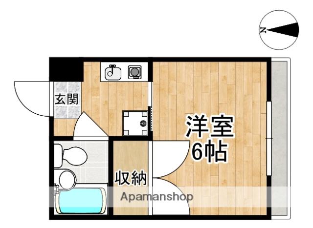 雅叙園ハイツ(1K/2階)の間取り写真