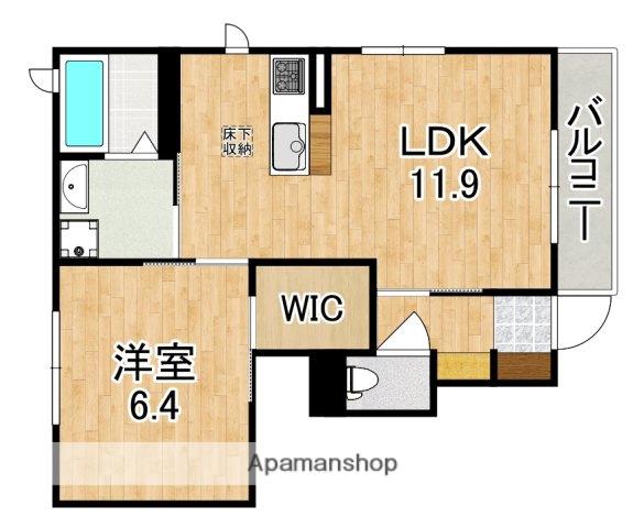 ヴィルヌーブ(1LDK/1階)の間取り写真