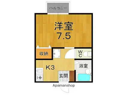 メイプルハイツ(1K/2階)の間取り写真