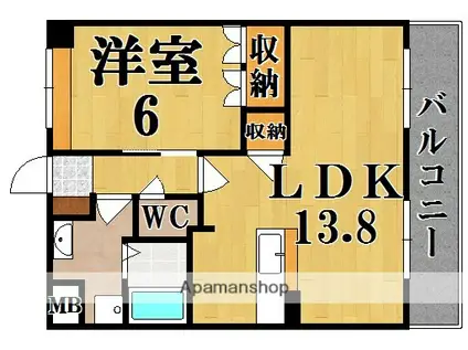 プリンセスタウン(1LDK/2階)の間取り写真