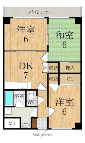 DMカルチャー(3DK/4階)の間取り写真
