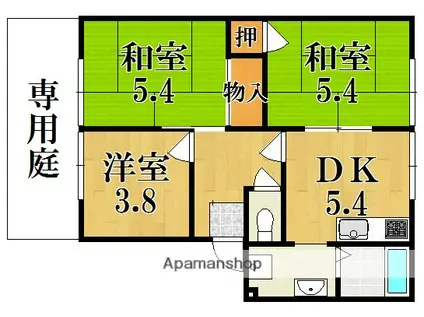 コンシエール西大和C(3DK/1階)の間取り写真