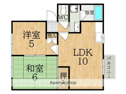 C&Y学園前(2LDK/1階)の間取り写真