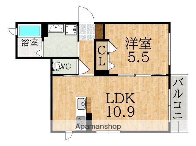 シャーメゾン学園南(1LDK/2階)の間取り写真