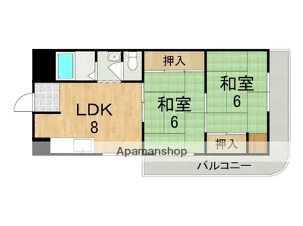 三郷駅前マンション(2DK/4階)の間取り写真