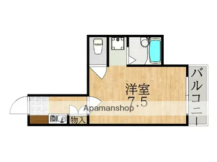 ラパストラール(1K/1階)の間取り写真