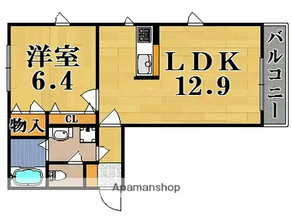 シャーメゾン中山A(1LDK/1階)の間取り写真
