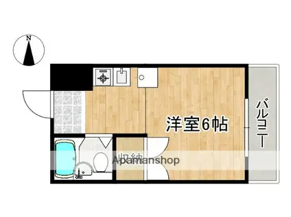 ジュネス神殿(1K/3階)の間取り写真