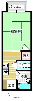 サムハイツ(1K/2階)の間取り写真