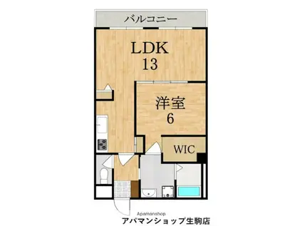 OMマンション東生駒(1LDK/7階)の間取り写真