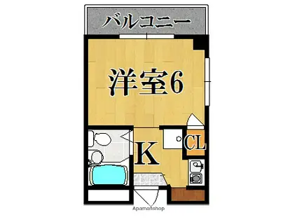 GRM二条(1K/2階)の間取り写真