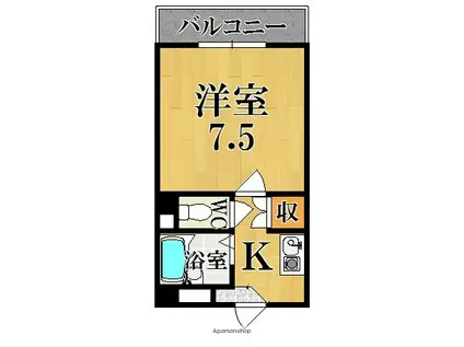 アイリスハイツ2号館(1K/4階)の間取り写真