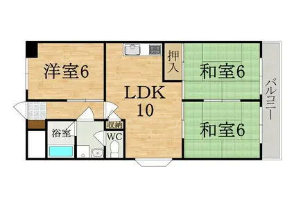 第5サンコウハイツ(3LDK/1階)の間取り写真