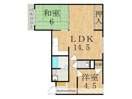 アーバン・アネックス(2LDK/3階)の間取り写真