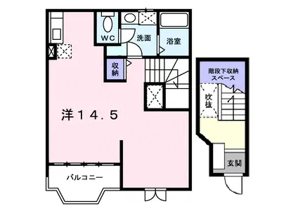 プリムローズ(ワンルーム/2階)の間取り写真