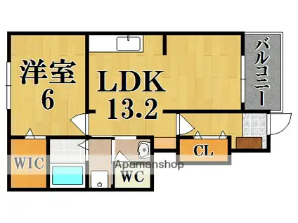 クラール・ブリーゼ(1LDK/1階)の間取り写真