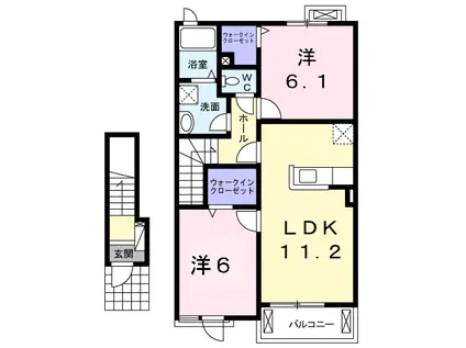 ETOILESN(2LDK/2階)の間取り写真