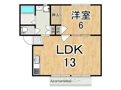 レジデンスボナール I(1LDK/1階)の間取り写真