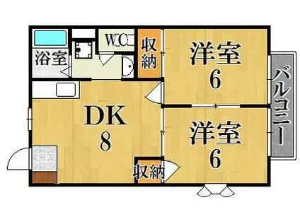 レジデンス桜池(2DK/2階)の間取り写真