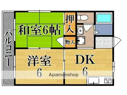 エスポワール俵口(2DK/2階)の間取り写真