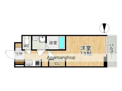 ミニョンフルール(1K/1階)の間取り写真