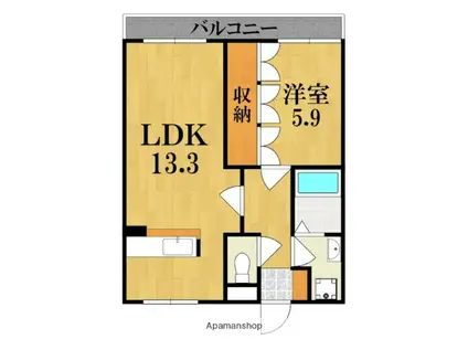 プラムハウスII(1LDK/2階)の間取り写真