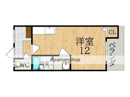 リュミエール・ベル(ワンルーム/1階)の間取り写真