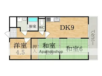 サンプラザ郡山(3DK/5階)の間取り写真