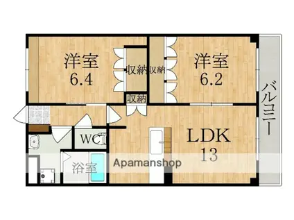 トウケンコーポ桜井南(2LDK/3階)の間取り写真