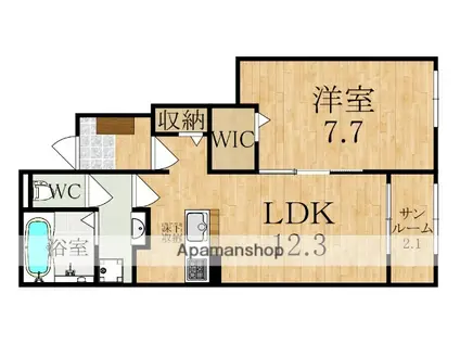 ミルキーコート(1LDK/1階)の間取り写真