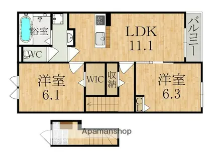 ミルキーコート(2LDK/2階)の間取り写真