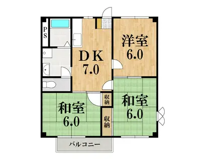 ファミールハイツ(3DK/1階)の間取り写真