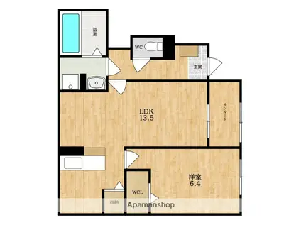 カーサ・リンドペローI(1LDK/1階)の間取り写真