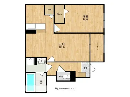 カーサ・リンドペローII(1LDK/1階)の間取り写真