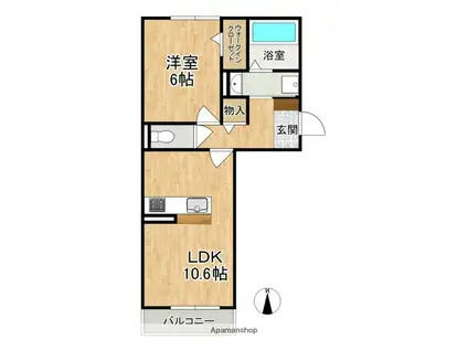 エスタールオーデン(1LDK/3階)の間取り写真