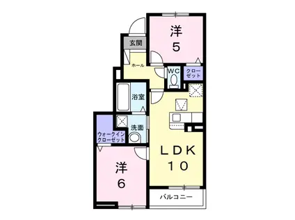 カリーノ2(2LDK/1階)の間取り写真