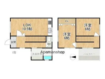 仮称)法蓮町興福院前(2LDK)の間取り写真