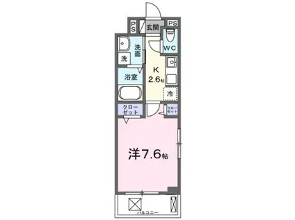 ヒカルサ京田辺大住(1K/3階)の間取り写真