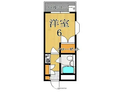 シティパレス西大寺P-Ⅴ(1K/2階)の間取り写真