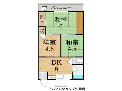 橋本マンション(3DK/2階)の間取り写真