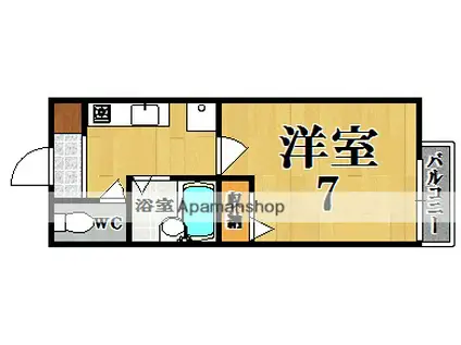 トゥールビヨン(1K/1階)の間取り写真